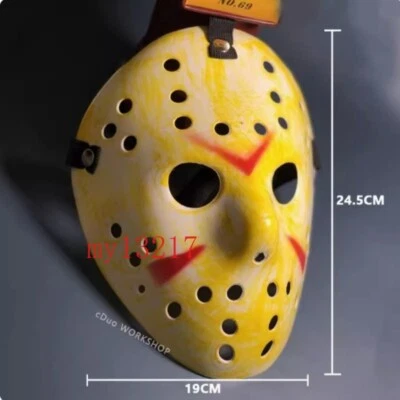 Old Jason Voorhees Friday The 13th Horror Movie Hockey White Mask Halloween Mask - Image 1 of 4