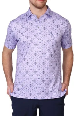 Polo Masculino Tailor Byrd-Performance $80 - Lilás - Pequeno - Novo Com Etiquetas - Imagem 1 de 4