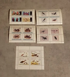 STAFFA SCOTLAND -BIRDS-OISEAUX-5 MINIATURE SHEETS PERFORED MNH - Picture 1 of 1