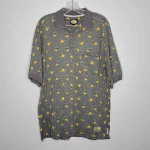 Vintage Tommy Bahama Mens Gray Hawaiian Pineapple Soft Cotton Polo Shirt Medium - Picture 1 of 6
