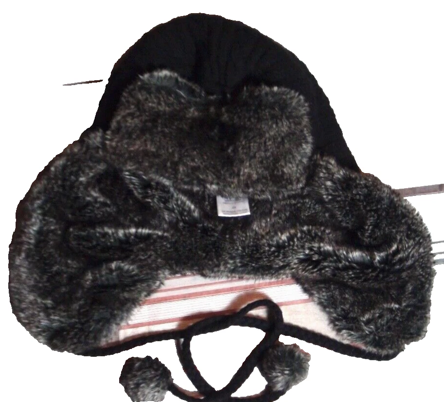 Gorro Minnie Rose para mujer invierno tejido cachemir cálido oreja piel elástica negro Foto 1 de 3