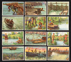Fishing Methods 12 Rare Belgian Trade Cards 1940s Angling Boat Rod Net Diving