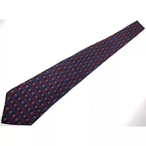 Vintage American Traditions Herren-Krawatte blau rot lila Kettenglieder 100 % Seide - Bild 1 von 3