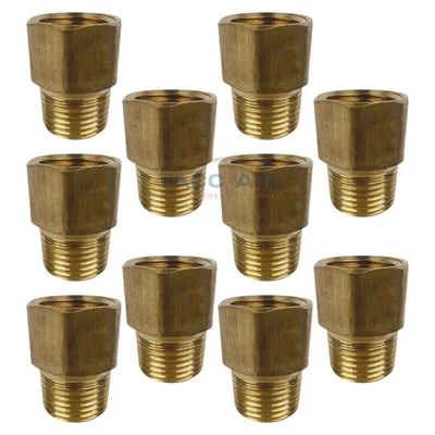 10 PC 1/2" Female X 1/2" Male NPT Pipe Fitting Extender Adapter FIP X MIP Brass - Image 1 of 4