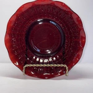 Anchor Hocking Vintage MCM Royal Ruby Red Ruffled Bowl - Picture 1 of 9