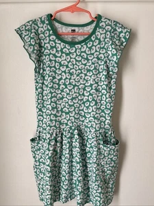 Girls Tea Collection Green White Floral Short Sleeved Dress Pocket Sz 6 - Picture 1 of 8