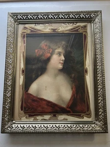 Antik 1900 Angelo Asti Lithographie Kunstdruck Schönheit Frau Kalender Kunst Jan - Bild 1 von 6