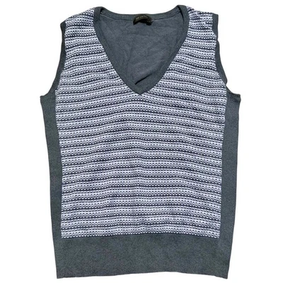 Suéter Chaleco Top The Limited Para Mujer XL Gris Oscuro Rayas Cuello en V Sin Mangas Foto 1 de 3