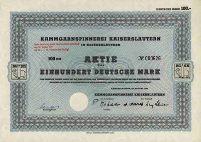 Hilandería de hilo de peine Kaiserslautern 1953 J. F. Adolff Backnang Gartenschau 1000 RM Foto 1 de 2