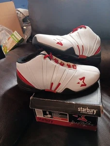 STARBURY II Mens Size 8 Basketball Shoes High Top White Red Black Rare - Picture 1 of 12