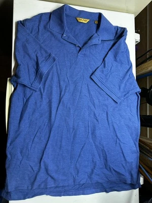ROUNDTREE & YORKE Gold Label Polo Short Sleeve Shirt Cotton Blue Large Excellent - Image 1 of 3
