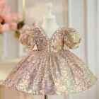 Flower Girls Dress Kids Party Wedding Sequined Ball Gown Bridesmaid  Dresses