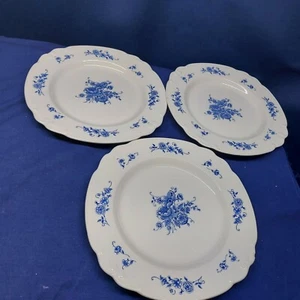 Rare Vintage Nikko Mitani Ironstone "Blue Mist" Set/3 Dinner Plates Retired - Picture 1 of 5
