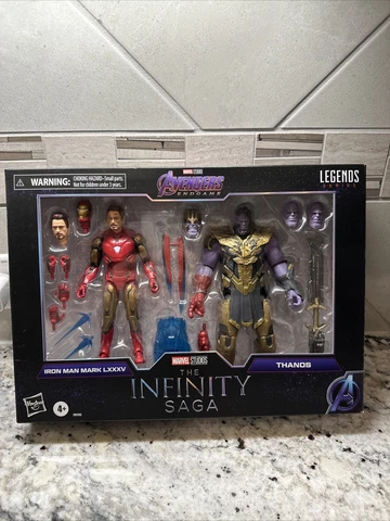 Marvel Legends Infinity Saga Avengers Endgame Iron Man 85 vs Thanos  CREASED BOX Cover