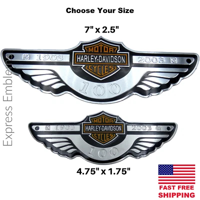 Aluminum Motorcycle Gas Tank Emblem (Harley Davidson Style) - Image 1 of 4