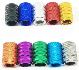 4pc Tyre Valve Cap Metal Tire Screw On Car Bike Truck Round - Picture 1 of 12