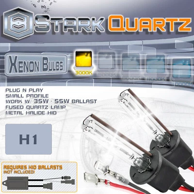 35W / 55W Xenon HID Bulbs Fog Light 3000K Yellow - H1 Replacement Pair - Изображение 1 из 3