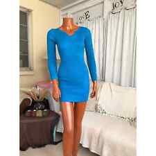 Tom's Ware ribbed mini Dress, long-sleeve dress in blue NEW size S small NWT