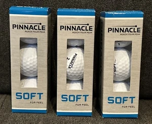 Pinnacle Golfbälle Dreierpack weiß weich für Gefühl 9 Bälle erreichen Ihren Höhepunkt Neu - Bild 1 von 4