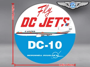 UNITED AIRLINES UA ROUND SAUL BASS LIVERY DC10 DC 10 FLY DC JETS DECAL / STICKER - Picture 1 of 4