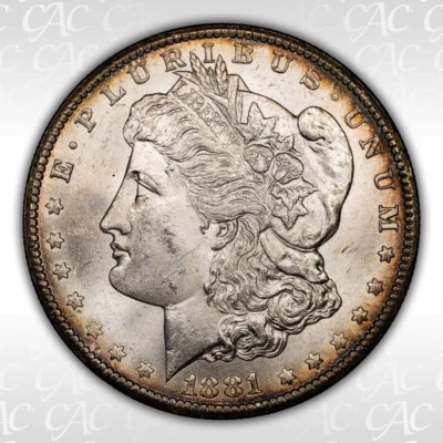 1881-CC Morgan Dollar, Choice Uncirculated, CACG MS-62, Old Album Toning - Image 1 of 4