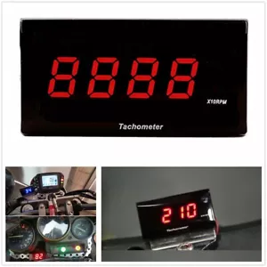 Digital Motorcycle Tachometer Gauge 0~20000 RPM Red LED Display Meter Universal - Picture 1 of 10