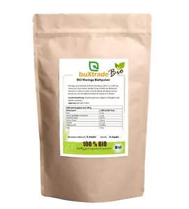 500g | BIO Moringa Blattpulver | Meerrettichbaum Pulver | Moringapulver | Blatt - Bild 1 von 2