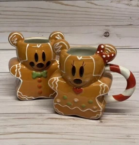 Disney Mickey & Minnie Mouse Gingerbread Disney Mugs Zrike Brands Christmas New - Picture 1 of 7