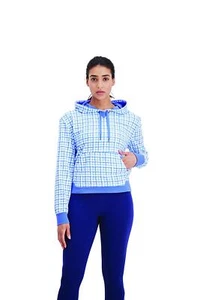 Champion Women's Campus French Terry Hoodie Mini Batik Check X-Large - Picture 1 of 3