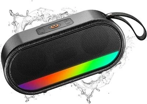 Bluetooth Speaker with Punchy Bass, IPX6 Waterproof, LED Lights for Party/Beach - Picture 1 of 11