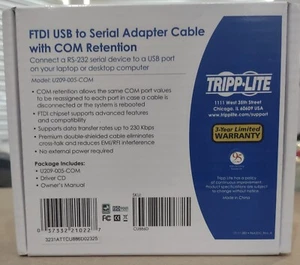 Tripp Lite RS232 to USB Adapter Cable with COM Retention (Sealed) - Picture 1 of 2