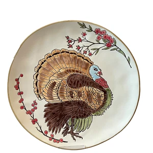 Spectrum Designz Thanksgiving Turkey Dinner Plates 11in Set of 4 New - Picture 1 of 11