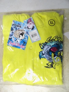 Artful Dodger Graphic Hoodie Jacke bestickt Knopfleiste gelb 2XL - Bild 1 von 6