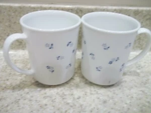 2 Corelle Provincial Blue Coffee Cups Blue Gray White - Picture 1 of 1