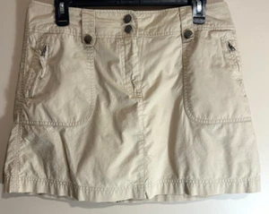 New York & Co Women's Cargo Skort 2 Front Zip Pockets Tan Size 10 - Picture 1 of 4