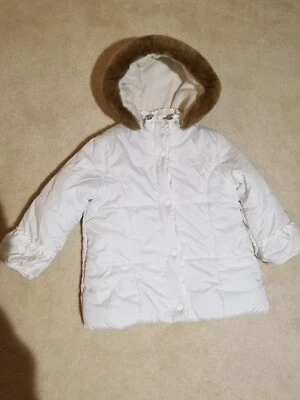 Calvin Klein Niñas Abrigo/Chaqueta Cálido con Capucha, Color Blanco, Talla Usado Foto 1 de 4