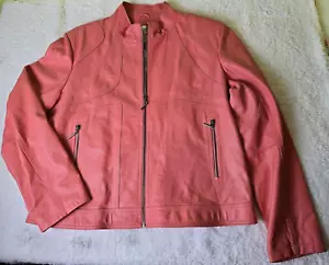 Vintage Wilsons Leather Moto Jacket Women XXL Cafe Racer Pink Grunge Streetwear - Picture 1 of 24