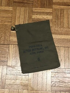 Vintage Pepsi Cola Coin Money Vending Canvas Bank Bag - Alton, IL - 11 x 8 - Picture 1 of 5