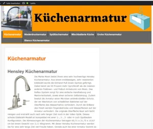 Affiliate-Webseite, Nischenseite für Küchenarmaturen mit Links zu Amazon - Bild 1 von 7