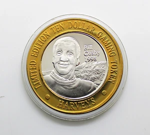 Limitierte Auflage $ 10 Token Harvey's Bill Cosby 1998 Lake Tahoe 0,999 Feinsilber - Bild 1 von 2