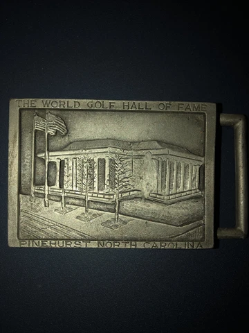pinehurst world golf Hall of fame belt buckle vintage Pewter Cover