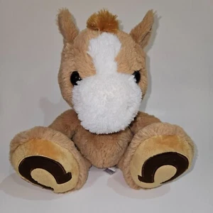 Tan Horse Plush Brown Horseshoes on Feet 10" Stuffed Animal Toy Aurora Pony Colt - Picture 1 of 10