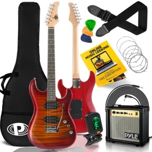 Pyle 6-String Electric Guitar Kit w/ Amplifier & Accessory Kit "(Red)" - Picture 1 of 9