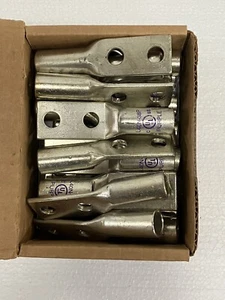 Box of 25 - NSI L40N-38P Long Barrel Copper Compression Lug 4/0 AWG Two Hole - Picture 1 of 3