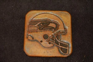 Seattle Seahawks Hand Embossed Leather Coasters (Set of 4) - Picture 1 of 3