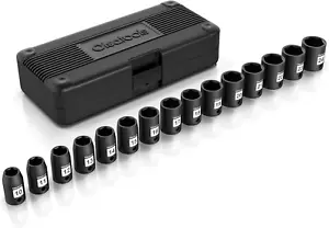 1/2" Drive Cr-Mo Shallow Impact Socket Set | Professional-Grade Crmo | 6-Point M - Picture 1 of 7