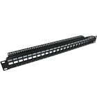 24 Port Keystone Jack Blank Patch Panel Plate Cat5e Cat6 RJ45 19" Rack Mount 1U