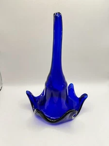Vintage Cobalt Blue Glass Candy Dish Art Glass (029) - Picture 1 of 8