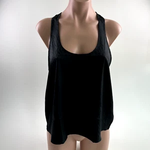 Victoria’s Secret Satin Racerback Tank Top Sleepwear w/ Logo Black Size S NWT - Picture 1 of 8