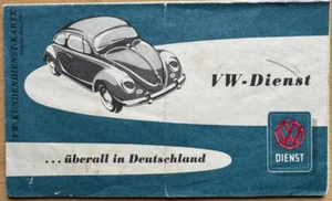 Volkswagen VW Dienst überall in Deutschland, Karte + Händlerverzeichnis, 1957 - Bild 1 von 5